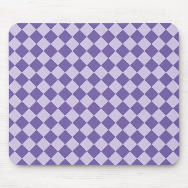 Mousepad Padrão de Diamante Xadrez Roxo (Frente)