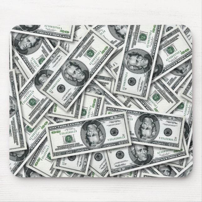 Mousepad Padrão de Dinheiro de Nota de Vinte Dólares (Frente)