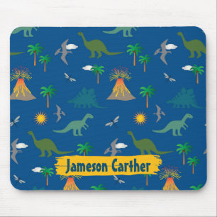 Mousepad Padrão de Dinossauro Azul-Bonito Personalizado