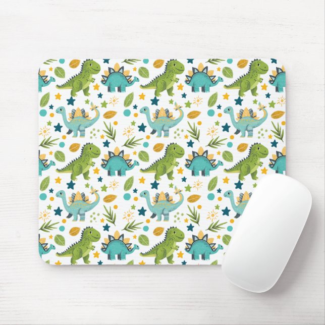 Mousepad Padrão de Dinossauro Jurássico Cuto (Com mouse)