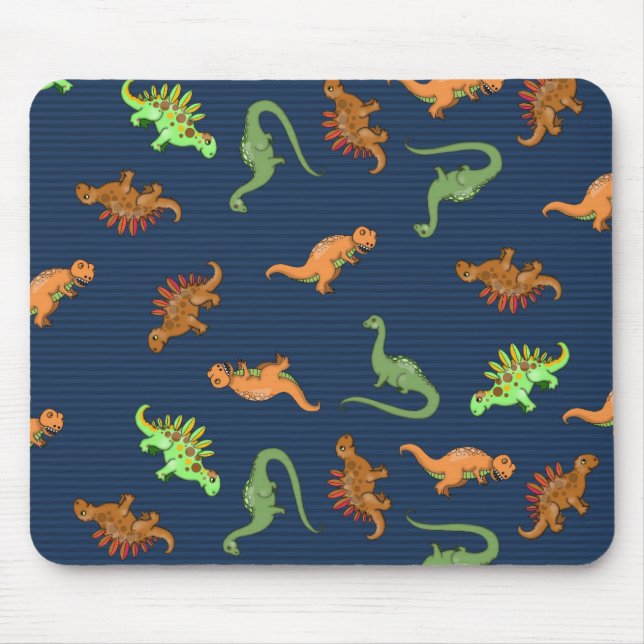 Mousepad Padrão de Dinossauros Fofos (Frente)