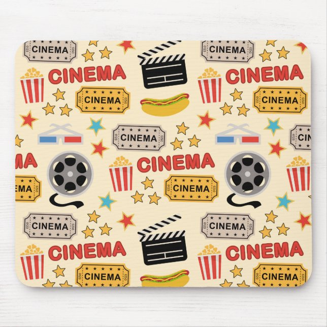 Mousepad Padrão de diversão do cinema (Frente)