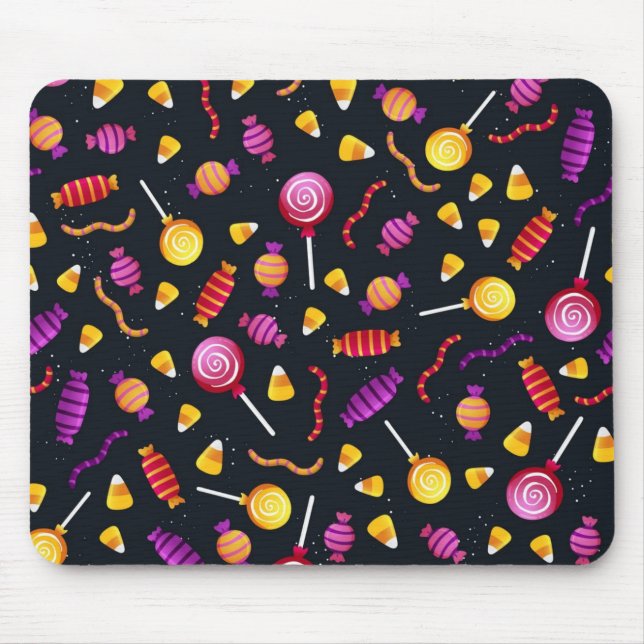 Mousepad Padrão de doces do Dia das Bruxas (Frente)