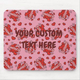 Mousepad Padrão de Efeito de Som em Quadrinhos de Beijo