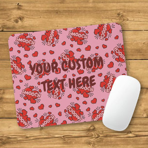 Mousepad Padrão de Efeito de Som em Quadrinhos de Beijo