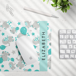 Mousepad Padrão De Elefantes, Elefantes Bonitos, Seu Nome
