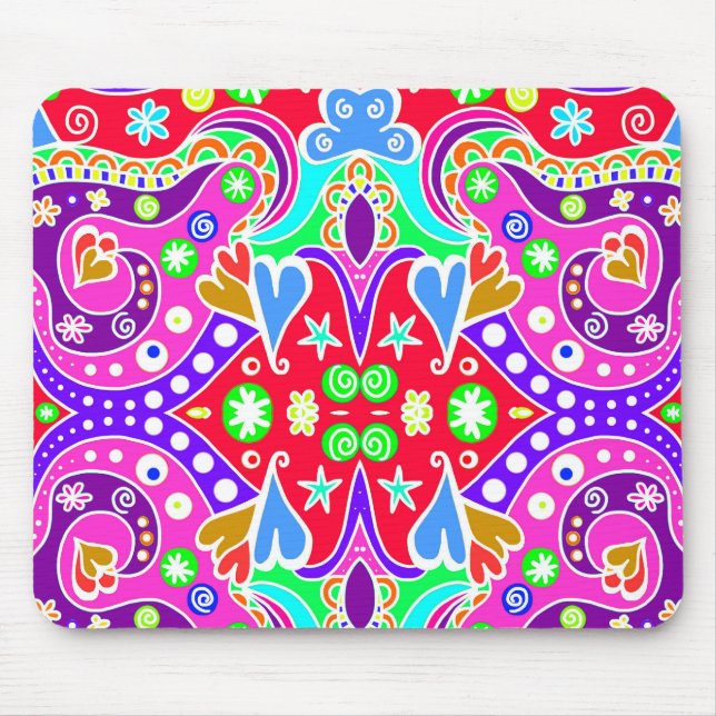 Mousepad Padrão de envelope desenhado à mão colorido fofo (Frente)