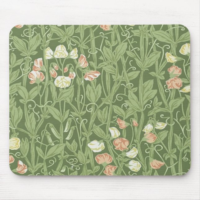 Mousepad Padrão de Ervilha Doce William Morris Botânico Vin (Frente)