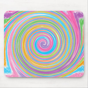Mousepad Padrão de espiral do arco-íris