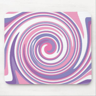 Mousepad Padrão de espiral rosa e roxo