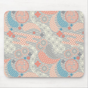 Mousepad Padrão de estilo japonês. Ilustração.