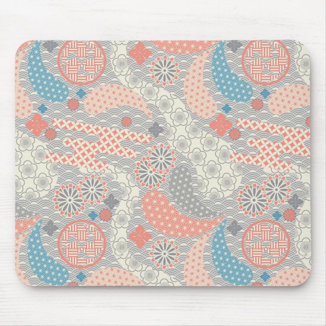 Mousepad Padrão de estilo japonês. Ilustração. (Frente)