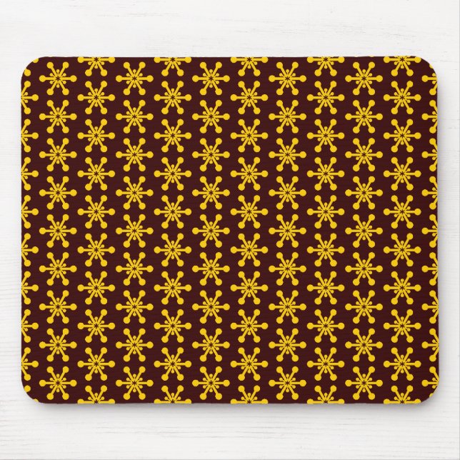 Mousepad Padrão de estrela - âmbar no castanho escuro (Frente)
