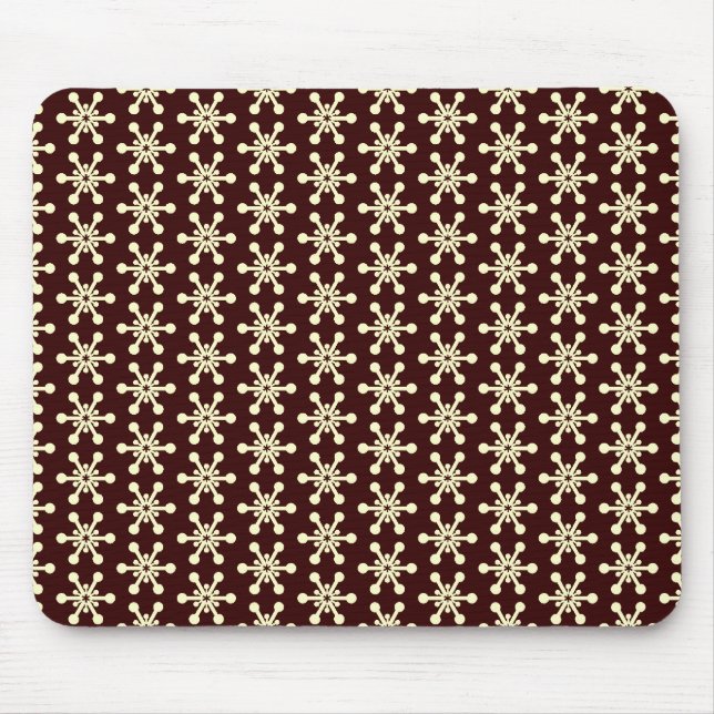 Mousepad Padrão de estrela - Creme em castanho escuro (Frente)