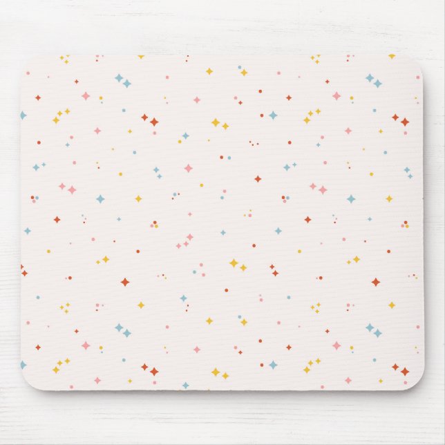 Mousepad Padrão de Estrela Pastel (Frente)