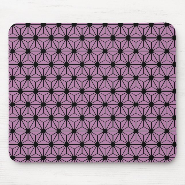 Mousepad padrão de estrela roxa com linha preta (Frente)