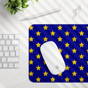 Mousepad Padrão de estrelas Douradas, Marinho azul, exclusi