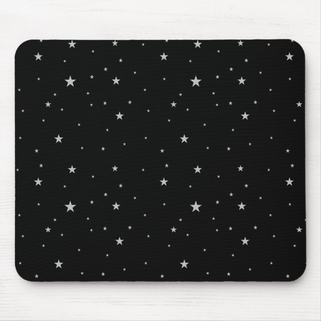 Mousepad Padrão de estrelas em preto (Frente)