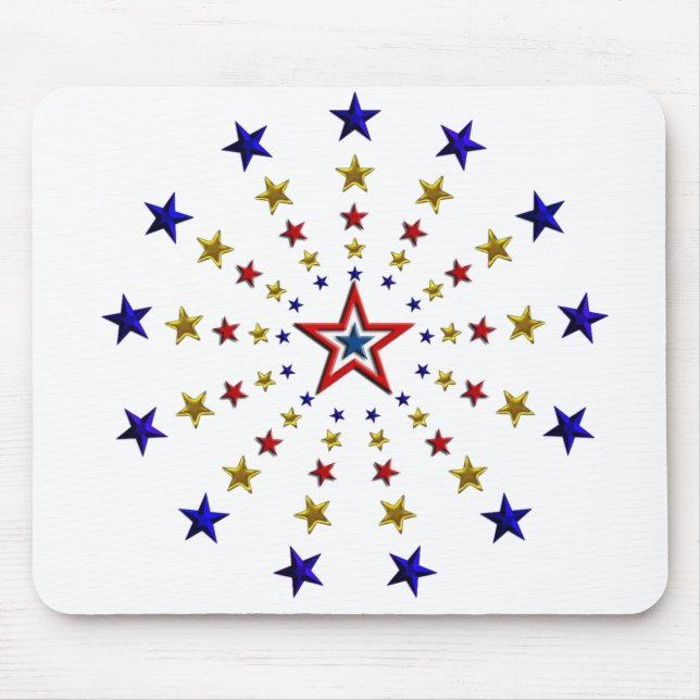 Mousepad Padrão de Estrelas Patrióticas (Frente)