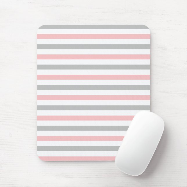 Mousepad Padrão de estrias de pastel e Cinzas (Com mouse)