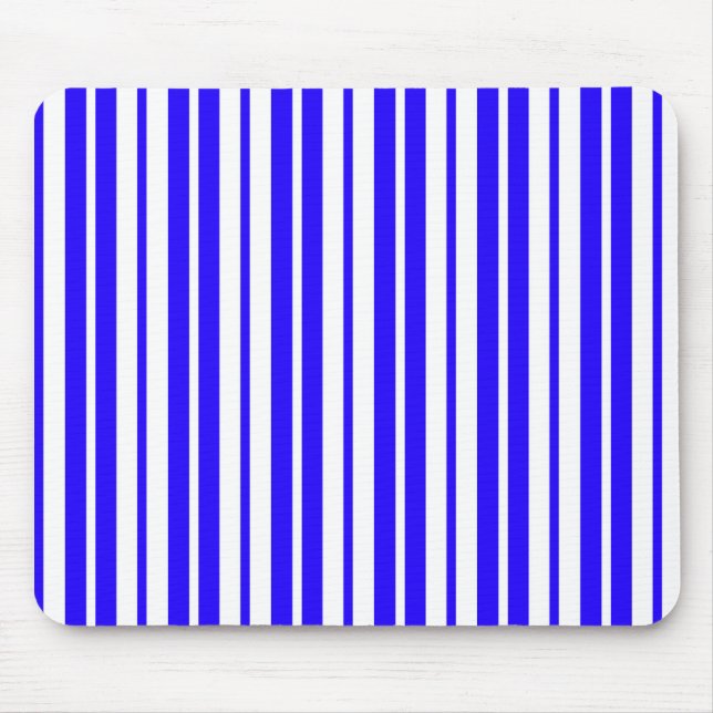 Mousepad Padrão de Faixa Vertical Branco Azul (Frente)