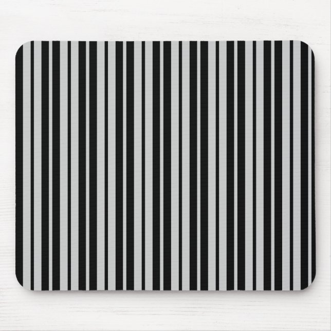 Mousepad Padrão de Faixa Vertical Preta da Cinza Cinza (Frente)