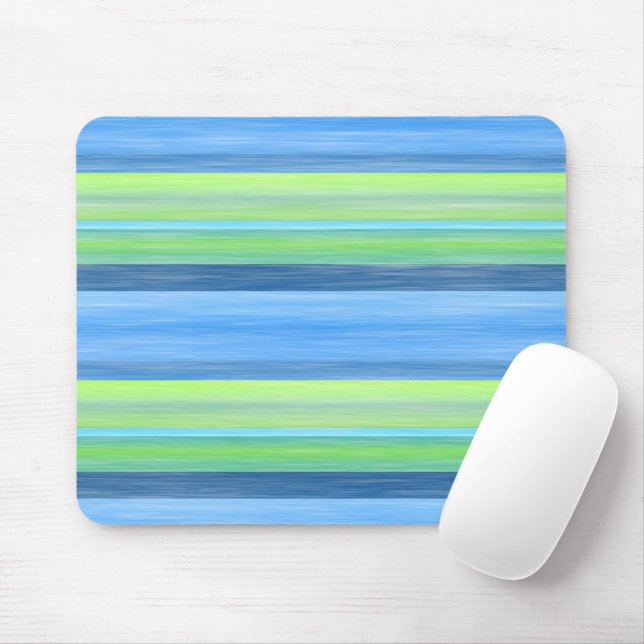 Mousepad Padrão de faixas de água do Verde limão Turquesa (Com mouse)