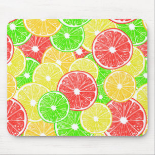 Mousepad Padrão de fatias de limão, laranja, toranja e li