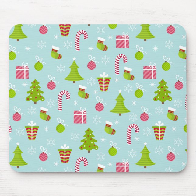 Mousepad Padrão de Férias de Natal Fresco (Frente)