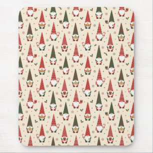 Mousepad Padrão de festa de Gnome de Natal