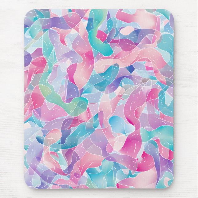 Mousepad Padrão de fita abstrata pastel (Frente)