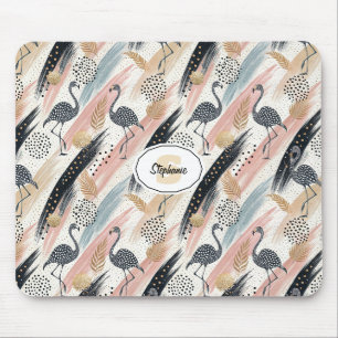 Mousepad Padrão de Flamingo e Brushbrato estilizado