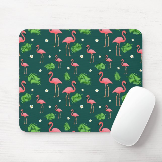 Mousepad Padrão de Flamingo Tropical (Com mouse)
