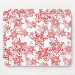 Mousepad Padrão de Floco de Neve Vermelho e Branco Invisíve