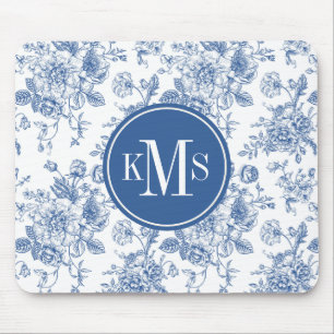 Mousepad Padrão de Flor Azul
