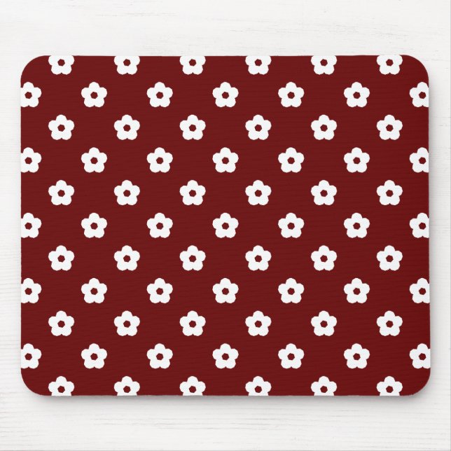 Mousepad Padrão de Flor Branco (Frente)