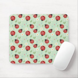 Mousepad Padrão de Flor de Joaninha