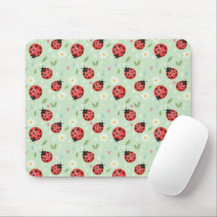 Mousepad Padrão de Flor de Joaninha
