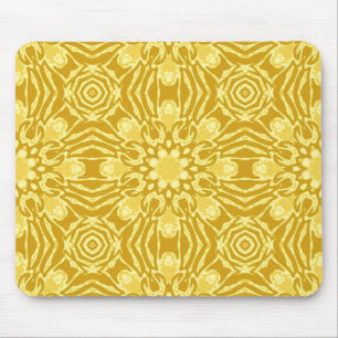 Mousepad Padrão de Flor Mandala - Mostarda Dourada e Amarel