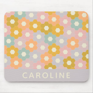 Mousepad Padrão de Flor Personalizado do Vintage Pastel He