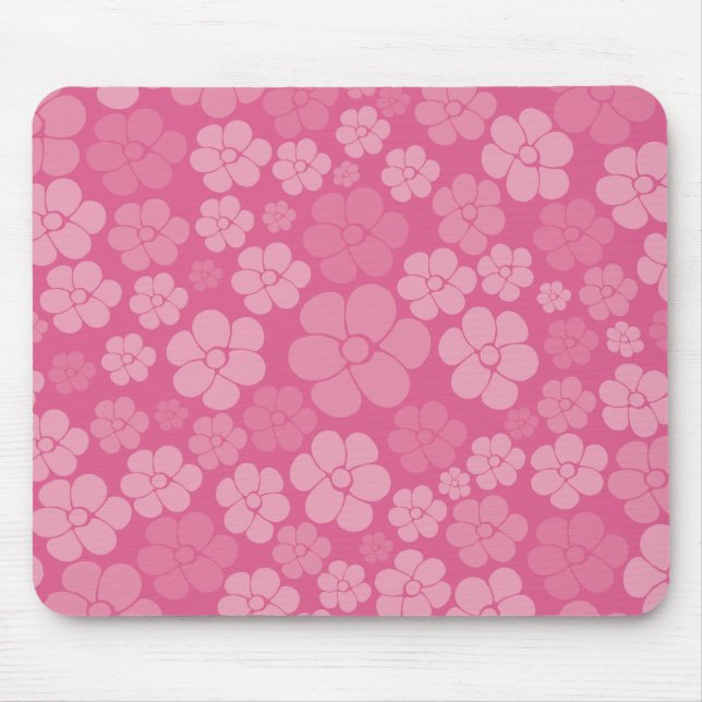 Mousepad Padrão de Flor - Rosa (Frente)