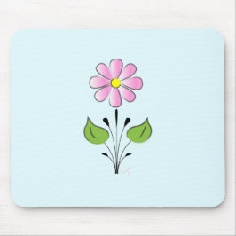 Mousepad Padrão de Flor Rosa com Flor Colorido Único