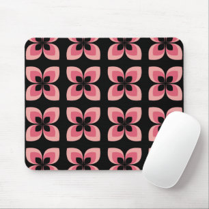 Mousepad Padrão de Flor Rosa Rosa Brilhante