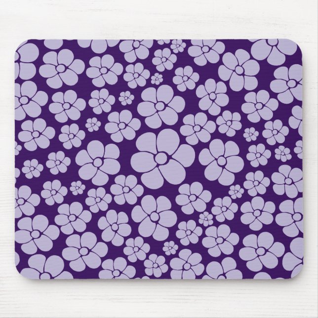 Mousepad Padrão de Flor - Roxo (Frente)