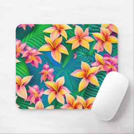 Mousepad Padrão de Flor Tropical do Havaí