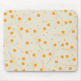 Mousepad Padrão de Flor Y2K 70s do Orange Beige Retro