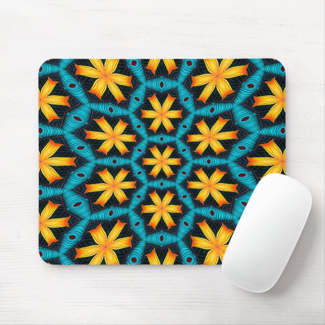 Mousepad Padrão de Flores de Abstrato Bonito (Com mouse)