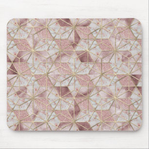 Mousepad Padrão de flores geométrica das estrelas do ouro