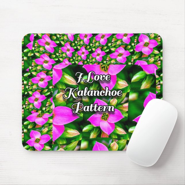 Mousepad Padrão de Flores Tropicais Rosa (Com mouse)