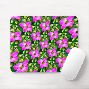 Mousepad Padrão de Flores Tropicais Rosa